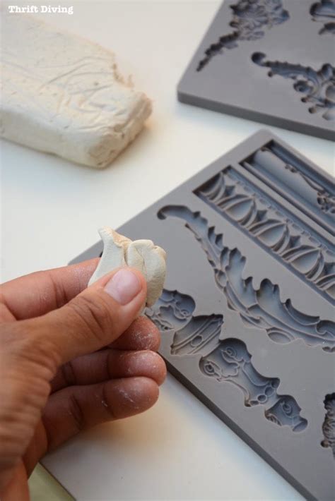using clay as mold .